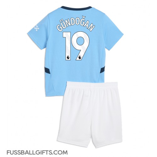 Manchester City Ilkay Gundogan #19 Fußballbekleidung Heimtrikot Kinder 2024-25 Kurzarm (+ kurze hosen)